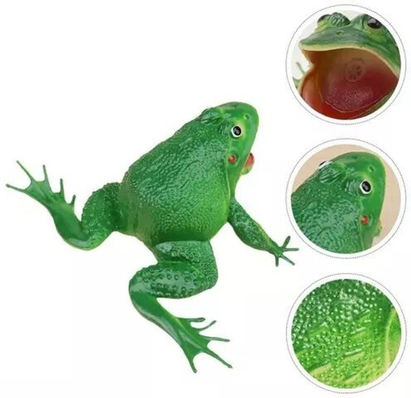 4GX Whistle Sound Rubber Frog Toy for Kids Frog Toy for April Fool's Day and Halloween Party fun toy Gag Toy(Green)