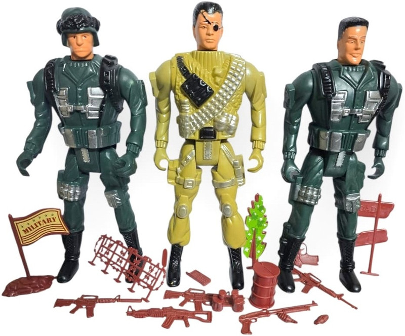 HALO NATION 3 Military Action Figures & Gun Accessory Special Force Heros Anti Terror Squad(Multicolor)