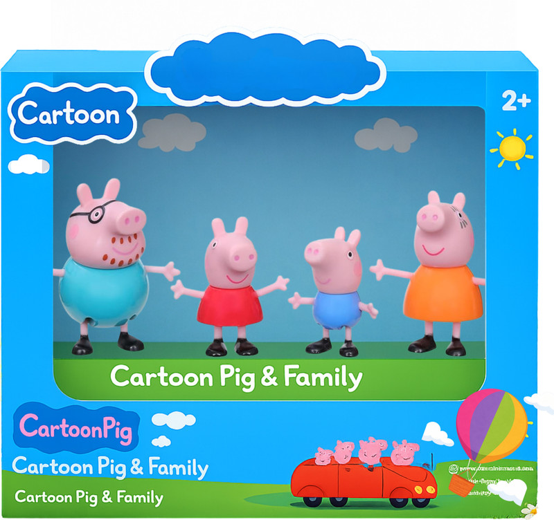 Nilika Enterprises Peppa Pig Family Toy Set - 4 Figures (Peppa, George, Mama Pig, Daddy Pig)(Multicolor)