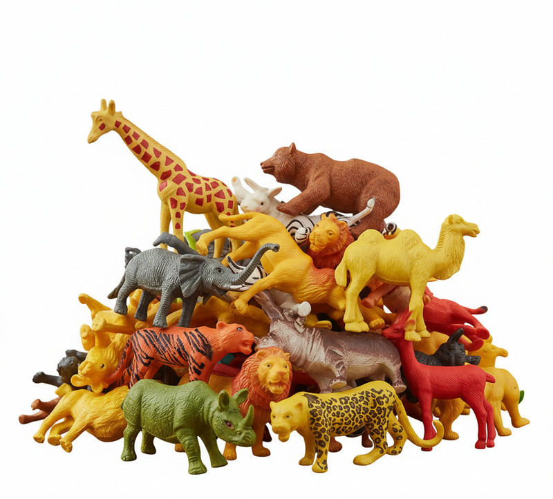 KHYALI 12 PC Mini Jungle Safari Realistic Wild Animal Toy Figure Playing Set for Kids10(Multicolor)