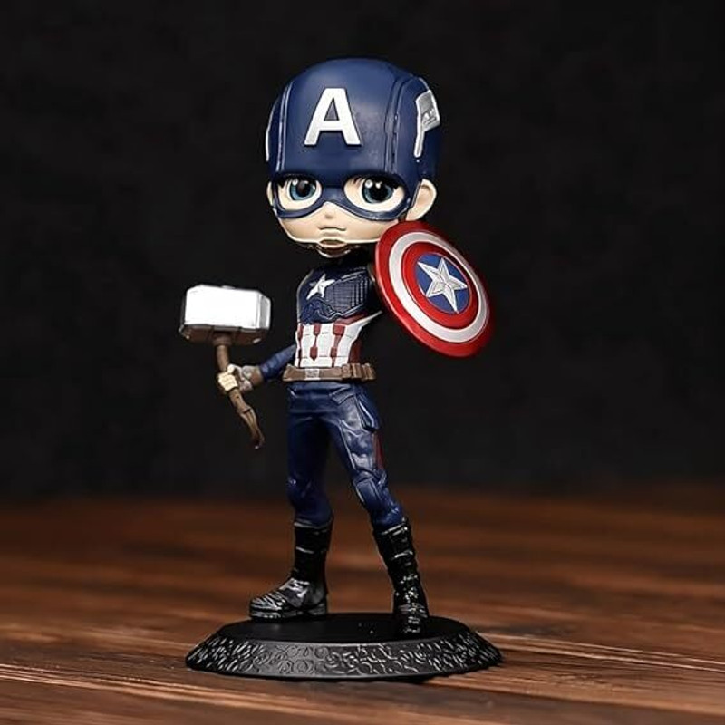 GKM Avengers Superhero Captain America Q posket action figure for car/home(Multicolor)