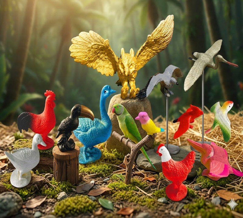 RBG 12 Piece Birds Figure Toy(Multicolor)