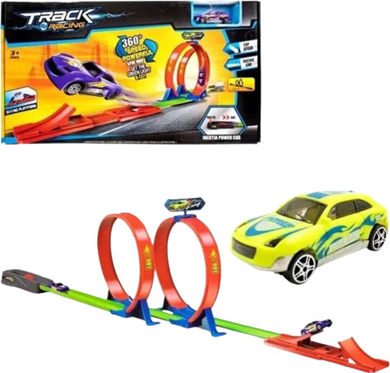 PRANCING UNICORN Track with Car Toy Set for Kids & Launcher Make 360 Degree Spin Way(Double Loop)(Multicolor, Pack of: 1)