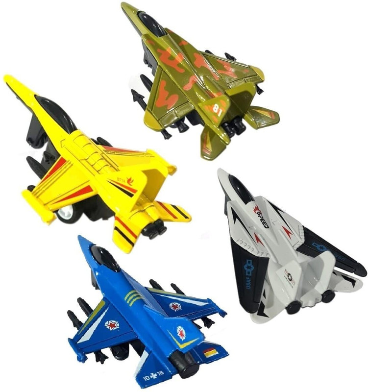 QWICK CLICK Mini Jet Plane Military Fighter Jet Pull Back Pocket Metal car Plane Toy Model(None, Pack of: 3)