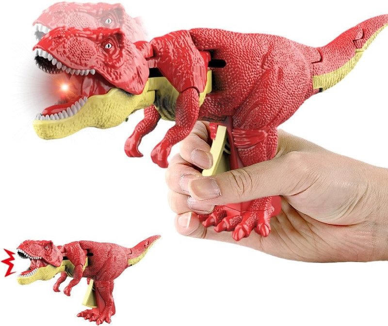 Zoddler Dinosaur Toy with Biting Function Roaring Sound Effect Will Shake Head and Tail(Red)