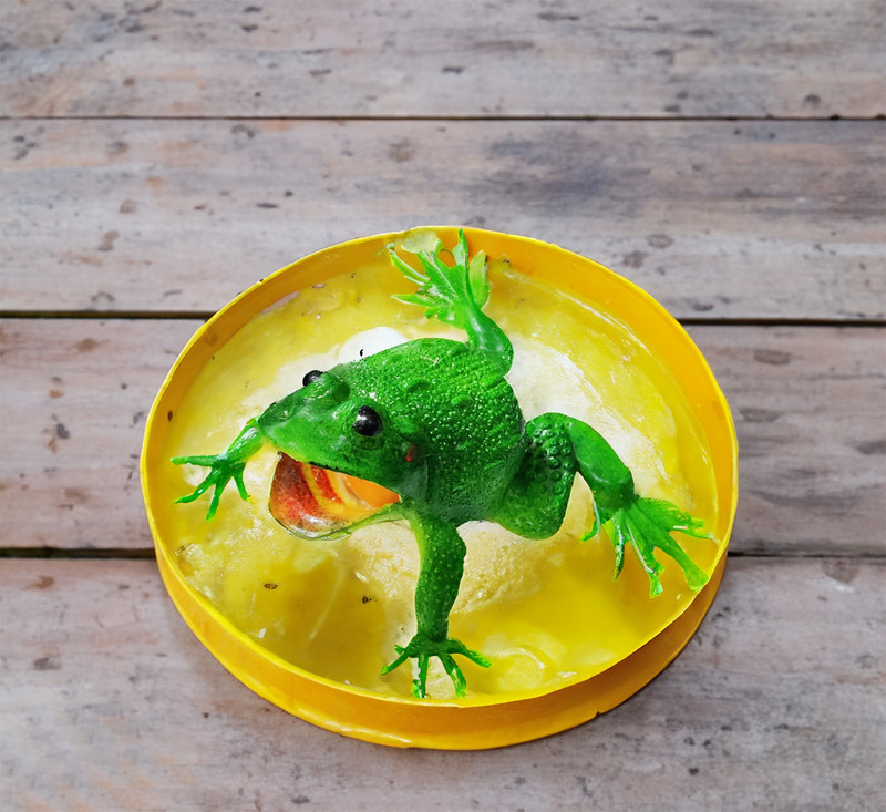 Dhinchak Rubber frog figure Make Choo-Choo Noise Also for Gags and Pranks(Green)