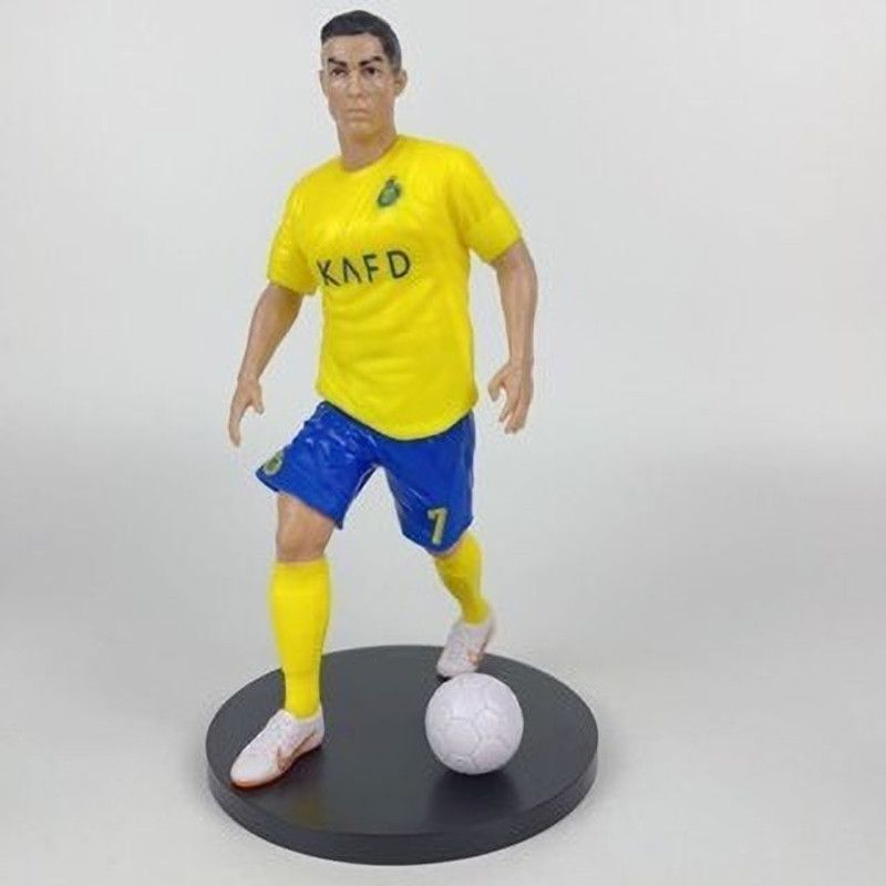 Raregets 18 cm C.Ronaldo Action Figure, Portuguese Soccer Star, PVC Sports Collectible(Yellow, Blue)