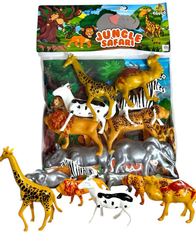 TOYTRY Jungle Safari 8 pcs animal toy(Multicolor)