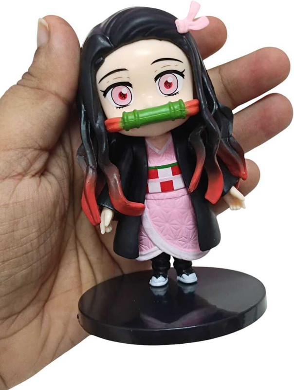 PEARLISH Anime Demon Slayer Nezuko (Tanjiro's Sister) Action Figure (9 CM)(Multicolor)