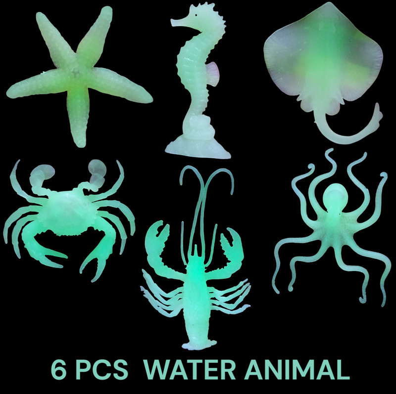 taka saki Sea Animal Toy Set For Kids Glowing Under Water Aquatic Ocean creature(Multicolor)