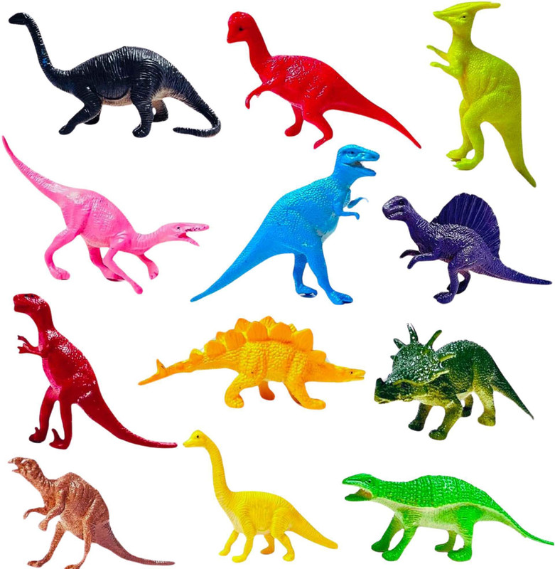 Mallexo Dinosaur Soft Toy for Kids Set of 12PC Action Figure Animal Model for Boys and Girls Learning & Educational Kids Gift Dino Animal Toys for for Kids Multi-Color Dinosaur Set Toys for Kids(Multicolor)