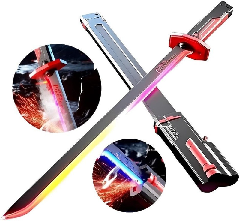 OPINA LED Light Sword Toy, Multi-Color Glowing Blade, Sound Effects(Multicolor)