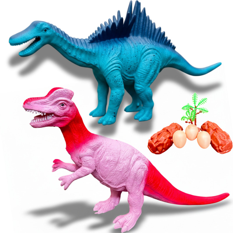 ZESTHOME Ultra Big Dinosaur Toy Set for Kids – 2 Giant T-Rex & Spinosaurus Dinosaur Toys(Multicolor)