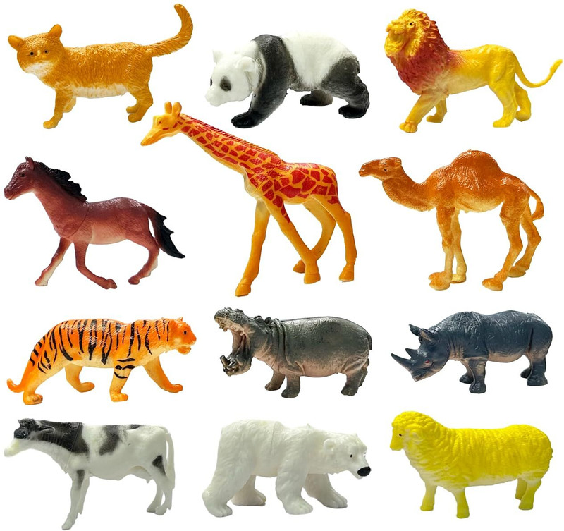 Kmc kidoz New Jungle Cartoon Wild Animal Toys Figure Playing Set for Kids(Multicolor)