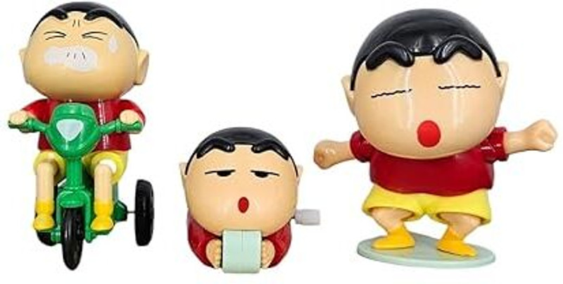 Pinaka Shinchan Set of 3 Crayon Moving Toys for 10.5CM Anime(Multicolor)