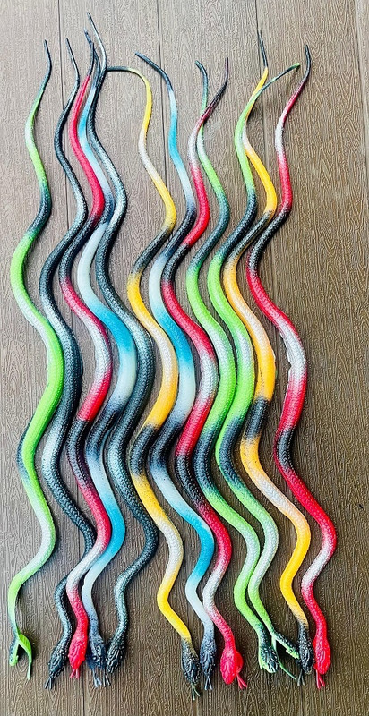 Tik C Rubber snake (pack of 12)(Multicolor)