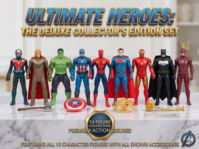BAIRNINO Avengers Figure Toy Set for Kids | 10 Superheroes with Accessories Combo(Multicolor)