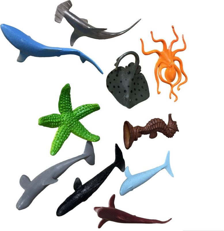 ClueSteps Sea Animal Figures (10 Pieces) Non Toxic Age 3+ Years(Multicolor)