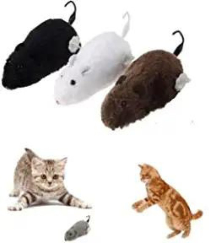 Mallexo Moving Rat Toys for Kids 3PCs Mouse Toys for Kids Soft Pet Cat Dog Toys(Multicolor)