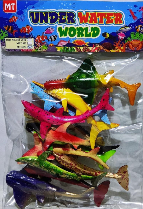 manish Toys Fish Toy Set For Kids - 12 Piece Realistic Ocean Animals Toys(Multicolor)
