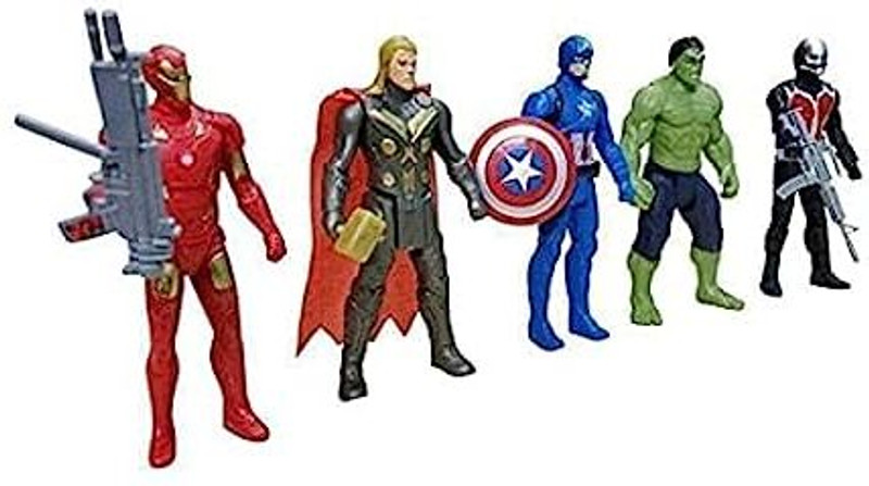 K A Enterprises Toy Set for Kids Super Hero Action Figure Toy (Set of 5 )(Multicolor)