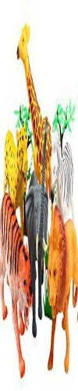 MATA JANKI TRADERS New Jungle animals pack of 12 animals PQ(Multicolor)