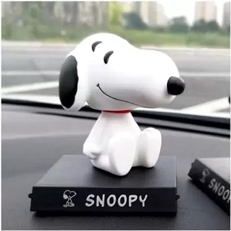GKM Cute Snoopy Bobblehead Figures with Mobile Holder for Car Dasboard(Multicolor)