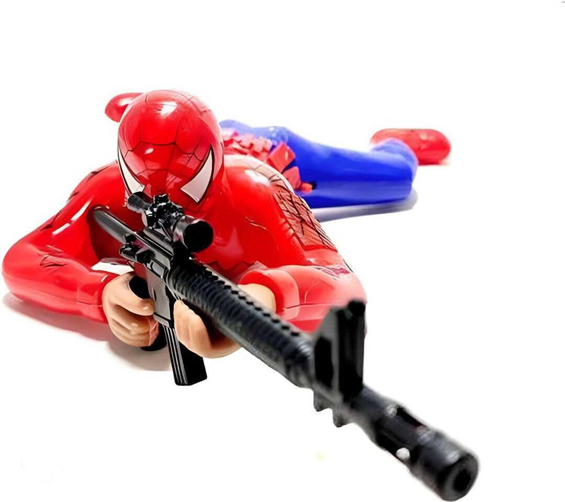 3 Jokers Crawling Spiderman Action Figure Toy with Music and Flashing Lights for Kids(Multicolor)
