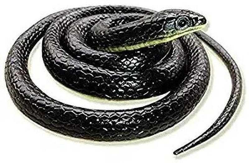 BBS DEAL Realistic Rubber Black Snake Scary Pranks Toy Fake Black(Black)