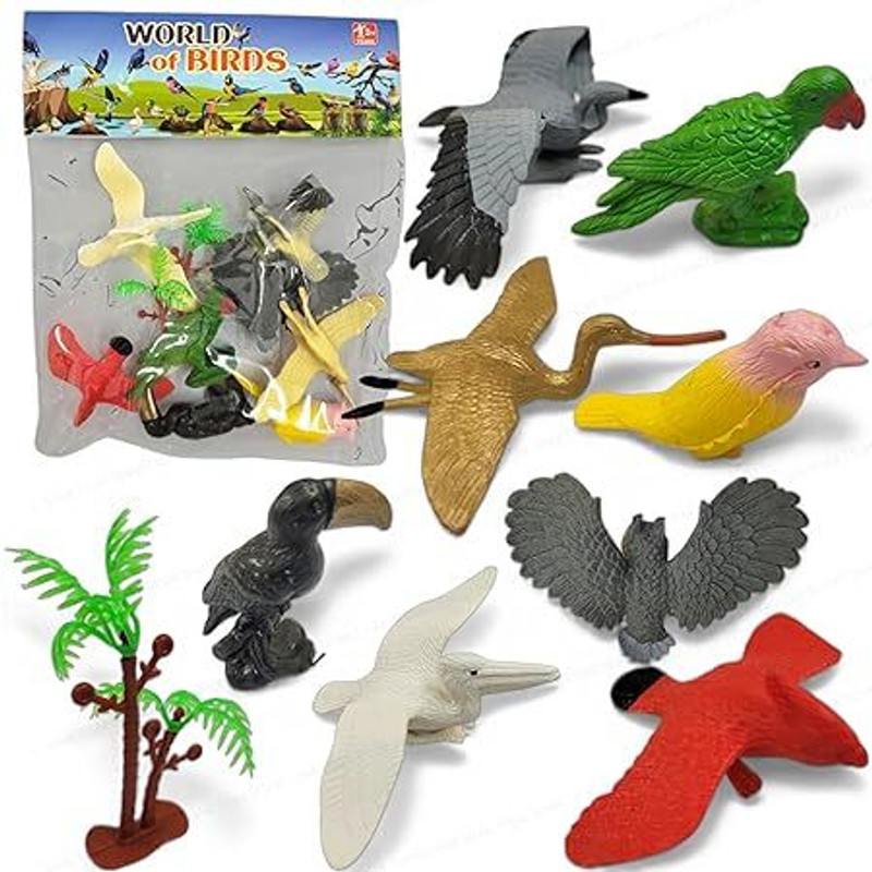 Firstchoice 8Pcs World of Birds Toy Figurines Set for Kids (3+ Years)(Multicolor)