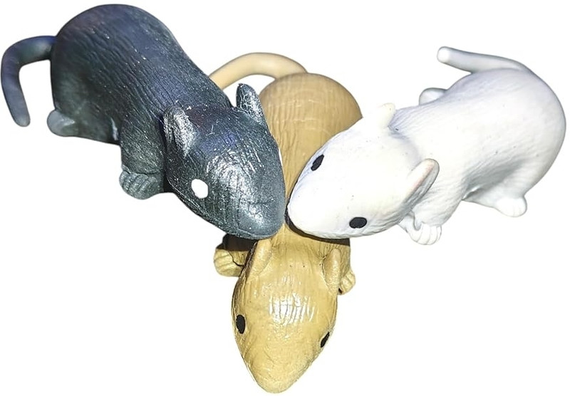 Rock World 1pcs Rubber Rat Toy Prank Party Best Fun Toy Game Realistic Looking Mouse(Multicolor)