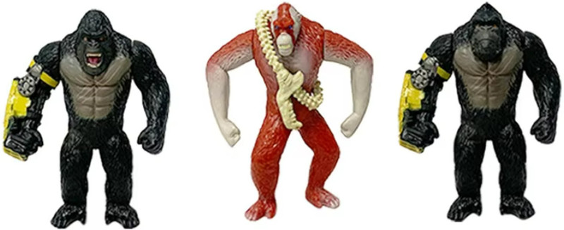 FOZZO-SK G x K New Empire 6 Mini Godzilla Kong Toy Models Monsters Movie Action Figures(Multicolor)