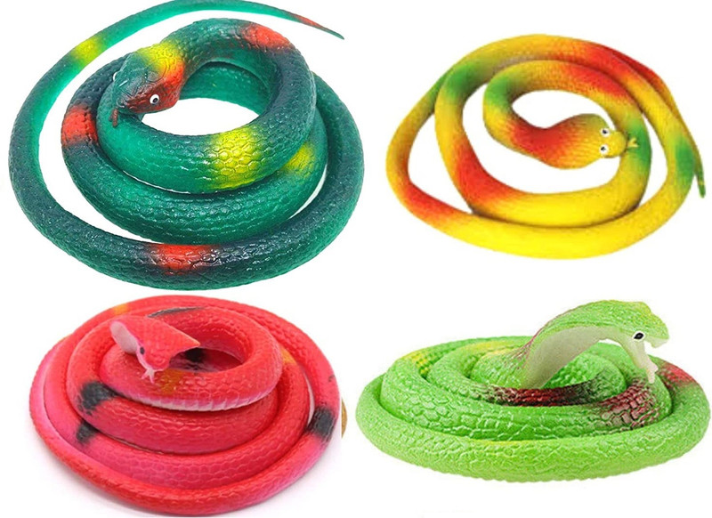 CJ CHILDREN Toys & Gifts Rubber Snakes Cobra Prank Toy for Kids Realistic Snake-4 snake(Multicolor)