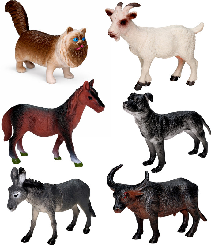 Toyify Farm Animal Toy Set (6 Pieces) – Mini Animal Figures for Kids(Multicolor)