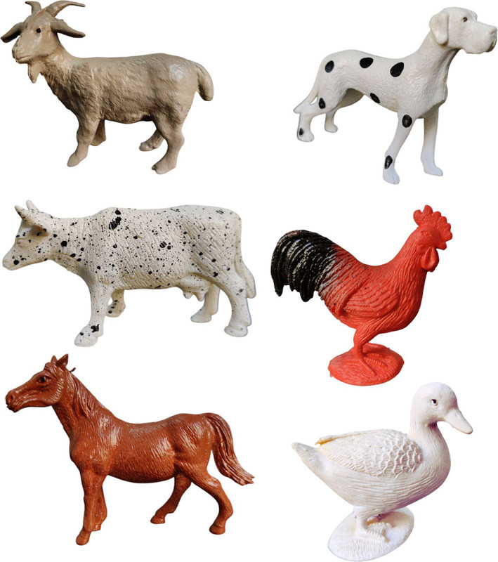 Krishna toys Small Farm animal toys for kids- Educational toys for kids (3 inches each)(Multicolor)