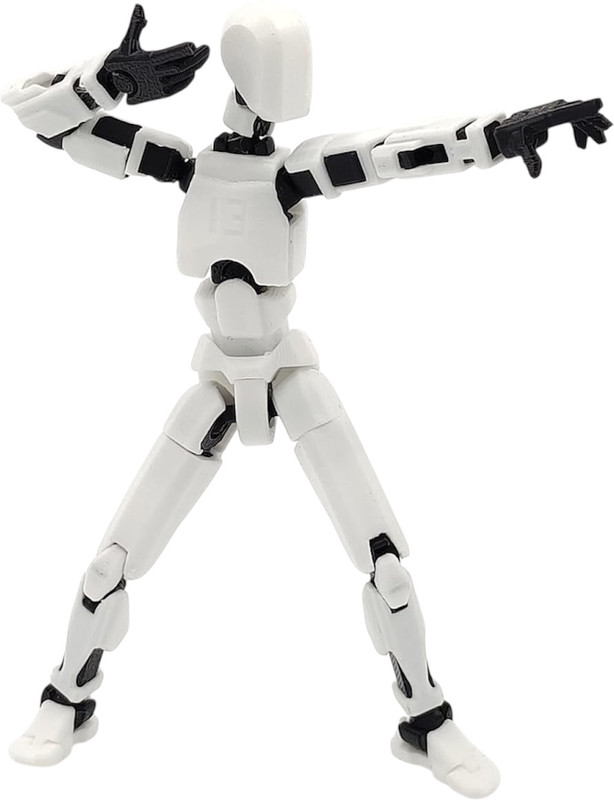 dribblr Dummy 13 Action Figure Robot | Build It Yourself Toy | 3D Printed (5.5inches)(White, Multicolor)