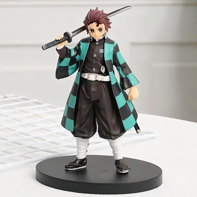 funfob Tanjiro Action Figure Height -16cm | Demon slayer action figures (Tan 16cm)(Green)