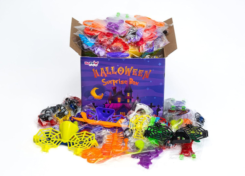 Hoppin candy toy Halloween Surprise Box Spooky Mini Toys Glow in‑Dark Assortment for Trick(Multicolor)