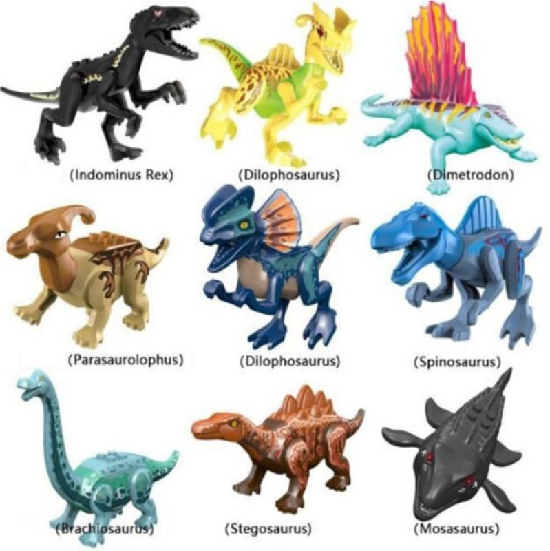 FOZZO-SK Generic 9 DINO Jurassic Park Tiny Toys Dinosaurs Legoing Figures Building Blocks(Multicolor)
