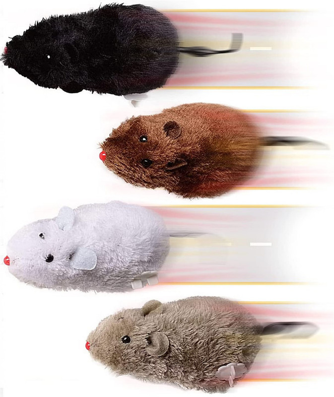 Minna Bazzar Fake Rat Racers Mouse Toys Fun 4 Pcs Wind Up Moving Soft Rats(Multicolor)