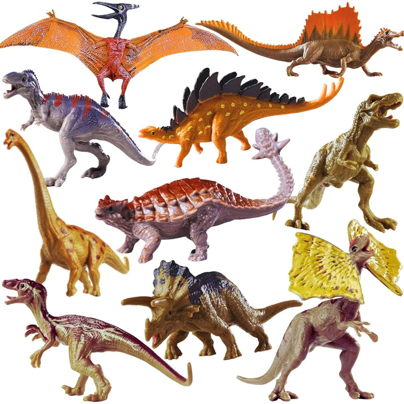 Mallexo 2PCS Realistic Dinosaur Toys for Kids | Prehistoric T-Rex Dinosaurs Animal Toy(Multicolor)