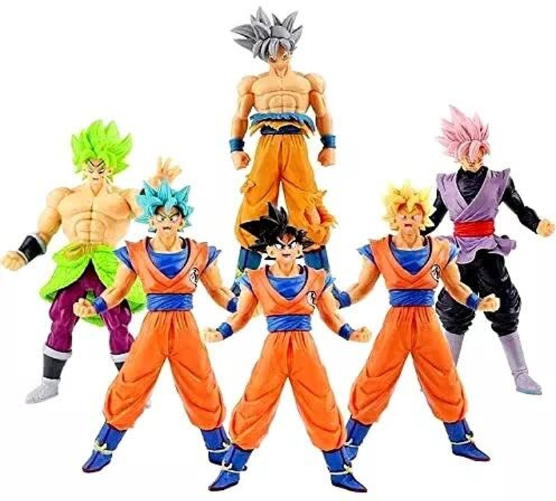 RVM Toys Anime Dragon Z Ball Super Saiyan Set of 6 Action Figure Goku DBZ 18 CM Toy(Multicolor)
