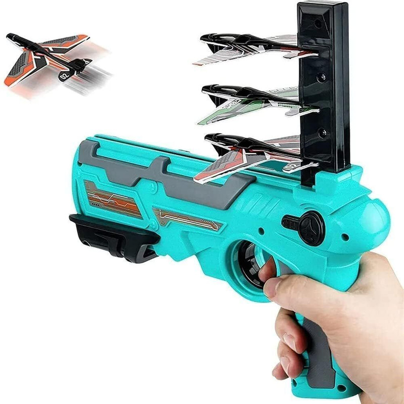 Aditre Station Emporium Air Gun Toy with 4 Glider Aircraft Foam Bullets, Gun Toy Pistol for Boys Kids(Multicolor)