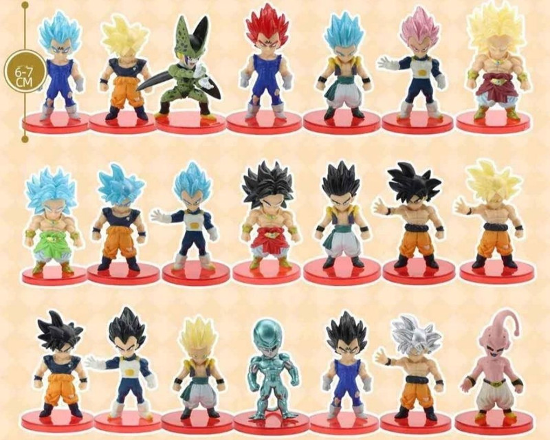 Turners Prime DragonBallZ Action Figures Set of 21 Pcs | Goku Vegeta Action Figure Toys(Multicolor)