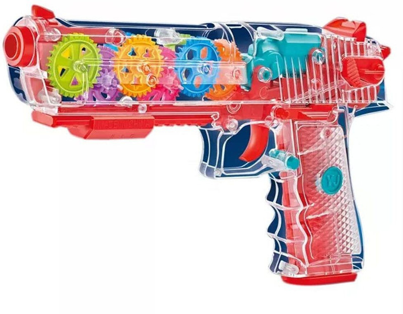 amisha gift gallery Transparent Musical Toy Gun for Kids with Laser Light and Flashing 3D Light Guns & Darts(Multicolor)