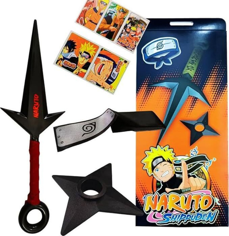 BestUBuy Ninja Cosplay Set Kunai, Knife, Shuriken, Headband & Stickers (Multicolor)(Multicolor)