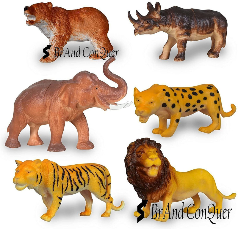 LA Toys Full Action Toy Figures | Jungle, Cartoon, Wild Animal Toys(Multicolor)