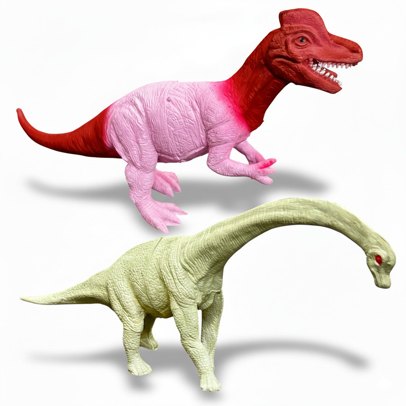 ZESTHOME Big Dinosaur Toys for Kids – 30 cm T-Rex & Brachiosaurus | Large Dino Figures(Multicolor)