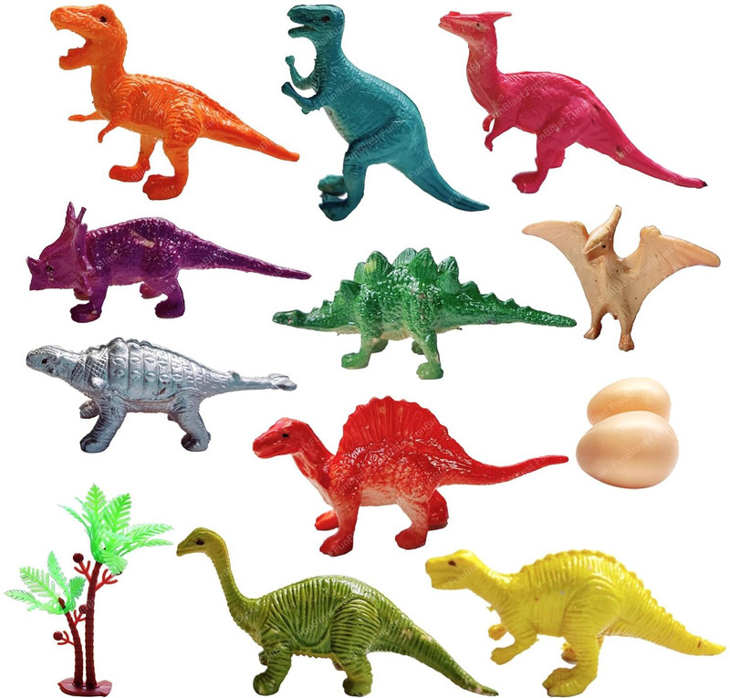 FunBlast Dinosaur Toys for Kids, 10 Pcs Dinosaurs Animals Figures Toys Play Set for Kids(Multicolor)