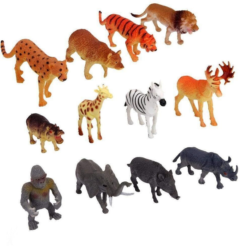 EMVORA Cartoon Animal,12 Pack Mini Plastic Wild Animals Models Toys Kit(Multicolor)